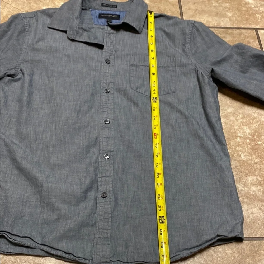 Banana Republic Gray Button-Down Size Large Shirt Office Business Casual